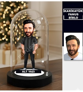 Kişiye Özel Karikatür Forma Tasarımlı Fanus Biblo  Sevgiliye, Yıl Dönümü Hediyesi  En Güzel Hediyelik Eşya