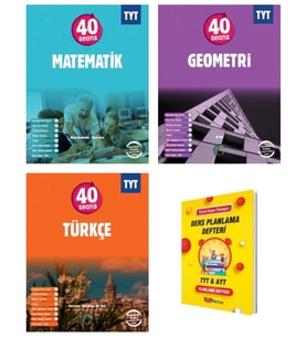 TYT 40 Seans Matematik Geometri ve Türkçe 3lü Set