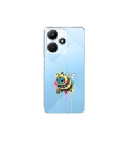 Infinix Hot 30i ile Uyumlu Splash Arı Tasarımlı Şeffaf Silikon Kılıf