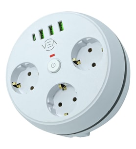 Vea VE-26583 3'LÜ 1.5 Metre Kablolu 3 USB / TYPE-C Girişli Akım Korumalı Grup Priz