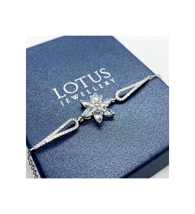 Lotus Çiçeği Gümüş Bileklik 925 Ayar Gümüş Bileklik