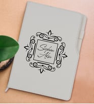 BK Gift Kişiye Özel İsimli Beyaz Termo Deri Not Defteri 15x21cm-1