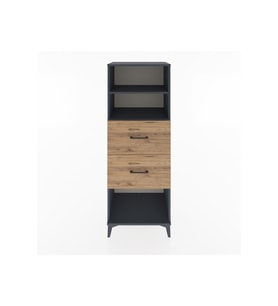 Hyperion Dolap 2 Raflı 2 Çekmeceli 60x44x163 Antrasit-Çam