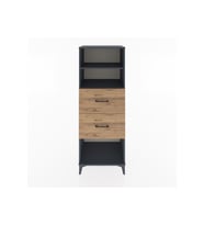 Hyperion Dolap 2 Raflı 2 Çekmeceli 60x44x163 Antrasit-Çam