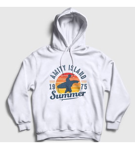 Presmono Unisex Beyaz Summer Sörf Surf Surfing Kapüşonlu Sweatshirt 514117tt