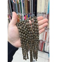 Tibet Akik Taşı Arpa Kesim Siyah Beyaz 8x12mm Doğal Taş Dizi