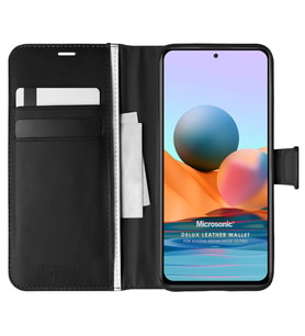 Microsonic Xiaomi Redmi Note 10 Pro Max Kılıf Delux Leather Wallet Siyah