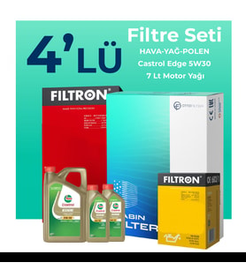 Filtron Mercedes C200 Dizel Filtre Bakım Seti Castrol Motor Yağlı (2014-2018) 4 Lü