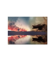 Ahşap Tablo Game Of Thrones Ejderhayla Savaş Görseli (50x70 Cm Boyut)