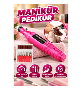 Elektrikli Profesyonel Manikür Pedikür Seti Değiştirilebilir Başlıklarla Tırnak Bakım Makinesi