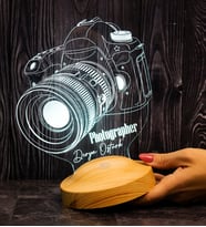Fotoğrafçı Hediyesi DSLR Fotoğraf Makinesi Kişiye Özel 3D Led Lamba