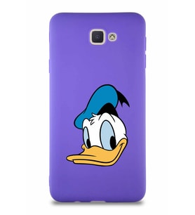Samsung Galaxy J7 Prime 2 Soft Premier Kapak Donald Duck-B Tasarımlı Silikon Kılıf - Mor (Şeffaf)