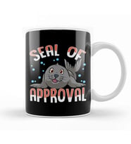 Cute & Funny Seal Of Approval Baby Seal Pun Kupa Bardak Porselen