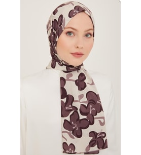 Armine Trend Defne Şal 6348 - 23 Mürdüm Krem