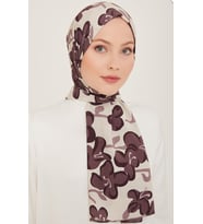 Armine Trend Defne Şal 6348 - 23 Mürdüm Krem