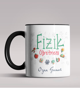 Kişiye Özel Fizik Öğretmeni Tasarımlı Siyah Renk Kupa Bardak 8 (Siyah)