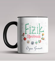 Kişiye Özel Fizik Öğretmeni Tasarımlı Siyah Renk Kupa Bardak 8 (Siyah)