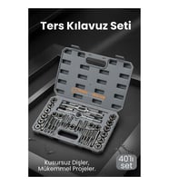 40 Parça Profesyonel Metrik Ters Kılavuz ve Pafta Seti   - Hassas Diş Açma ve Onarım Takımı