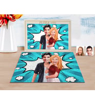 BK Gift Kişiye Özel Sevgililer Karikatürlü 1000 Parça Profesyonel Puzzle-90