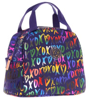 Kaukko Kız Çocuklarına Özel Lacivert XOXO Baskılı Beslenme Çantası (Isı Yalıtımlı) (K9054) (Çok Renkli)