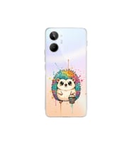 Realme 10 4G ile Uyumlu Splash Kirpi Tasarımlı Şeffaf Silikon Kılıf