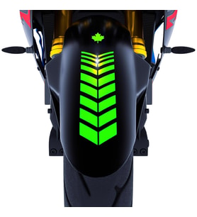 2 Adet Sport Motosiklet Çamurluk Floresan Yeşil Kask Sticker Çınar Extreme