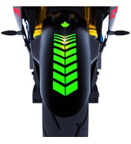 2 Adet Sport Motosiklet Çamurluk Floresan Yeşil Kask Sticker Çınar Extreme