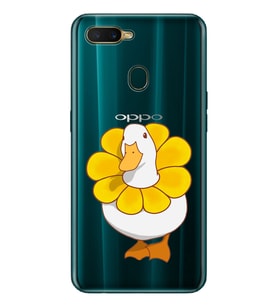 Oppo A5S/AX7/A12 Uyumlu Tatlı Ördek Desenli Şeffaf Telefon Kılıfı