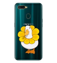 Oppo A5S/AX7/A12 Uyumlu Tatlı Ördek Desenli Şeffaf Telefon Kılıfı