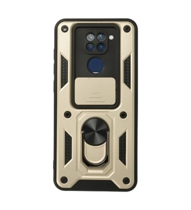 Xiaomi Redmi Note 9 Kılıf Pars Lens Yüzüklü Silikon - Gold