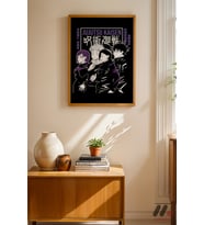 Jujutsu Kaisen Karakter Grubu Poster, Ahşap Çerçeveli Duvar Tablosu - Anime Severlere