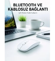 Bluetooth Kablosuz Wireless Mouse Şarjlı Sessiz Ergonomik 5000 Dpı Fare