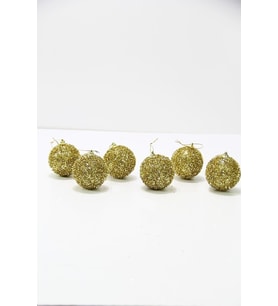 Yılbaşı Süsü Gold Parıltılı Top 6 Lı 4 Cm