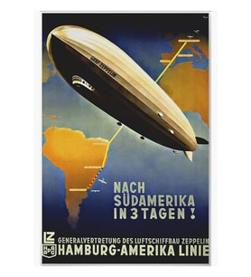 Zeplin'den Güney Amerika'ya... 1937 Tablo Ahşap Poster Dekoratif