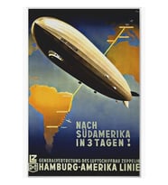 Zeplin'den Güney Amerika'ya... 1937 Tablo Ahşap Poster Dekoratif