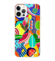 PrintiFy Apple  iPhone 12 Pro Max ile Uyumlu 1mm Slim Fit Retro Renkler 6 Baskılı Şeffaf  Kılıf