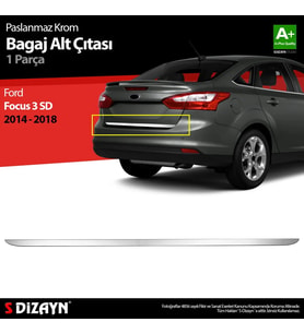 Focus 3 SD Makyajlı Krom Bagaj Alt Çıtası 2014-2018 A+ Kalite