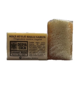 Doğal Kabak Lifli Ballı Keçi Sütlü Sabun 100-120gr 1Adet, Derya Eren