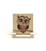 Baykuş Baskılı Taş Masaüstlük 10X10
