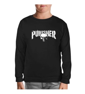 Punisher - Logo Ban Siyah Çocuk Sweatshirt