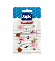 Japlo Emniyetli Çengelli Bebek İğnesi 4'lü - Pembe (Çok Renkli)