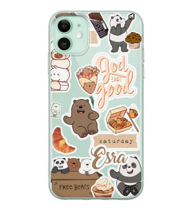 Apple Good Stickers Tasarımlı Şeffaf Telefon Kılıfı