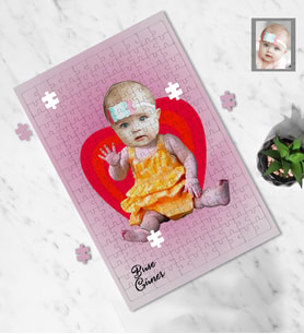 Kişiye Özel Kız Bebek  Karikatürlü A4 99 Parça Puzzle Model-1