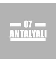 07 Antalyalı Araba Sticker siyah 16x9 CM (Beyaz)