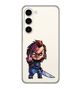 Samsung Galaxy S23 Uyumlu Chucky Tasarımlı Şeffaf Telefon Kılıfı