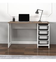 Hero Modern Çalışma Masası - 120 cm Beyaz/Antik Ceviz (Çok Renkli)