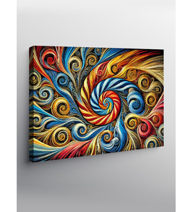 Kanvas Tablo Spiral Desenli Sanat