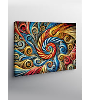 Kanvas Tablo Spiral Desenli Sanat