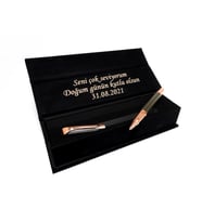 Lüks Kutuda Rose Gold Roller Kalem