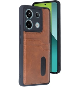 Note 13 Pro 4G Kılıf Sara Kartvizitli Deri Kılıf - Taba